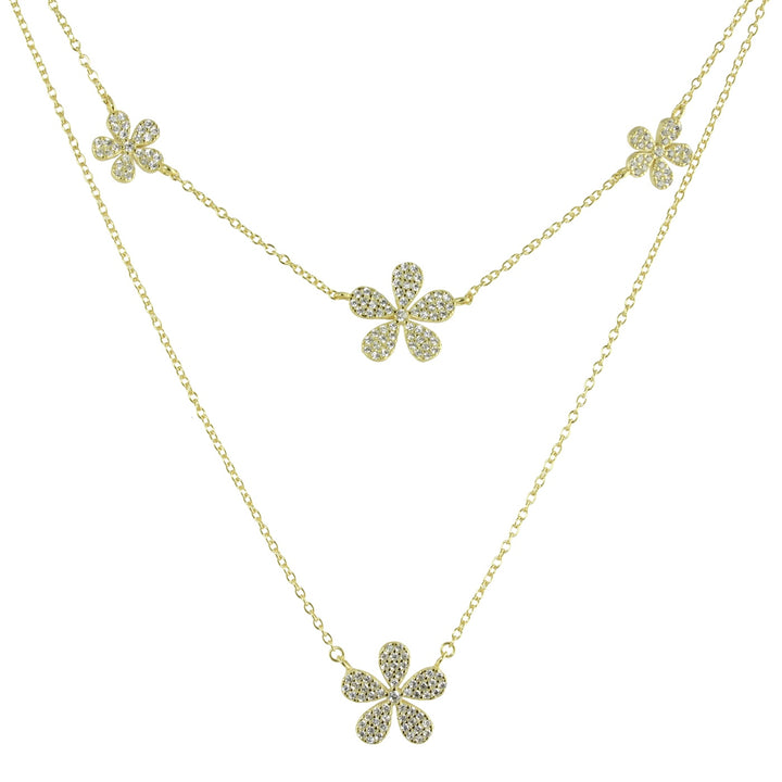 PAVÈ FLOWER STATION NECKLACE SET