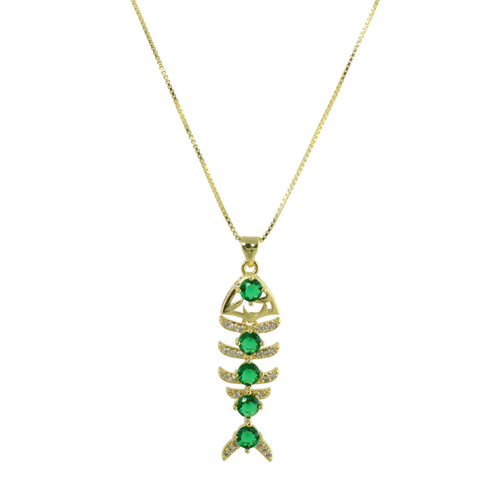 GREEN SCALE FISH NECKLACE