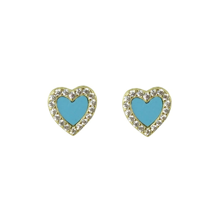 MINI ENAMEL HEART EARRINGS