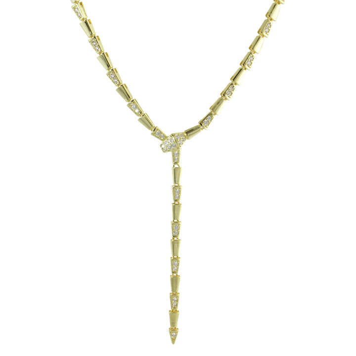 GOLD SERPENT SNAKE LARIAT NECKLACE