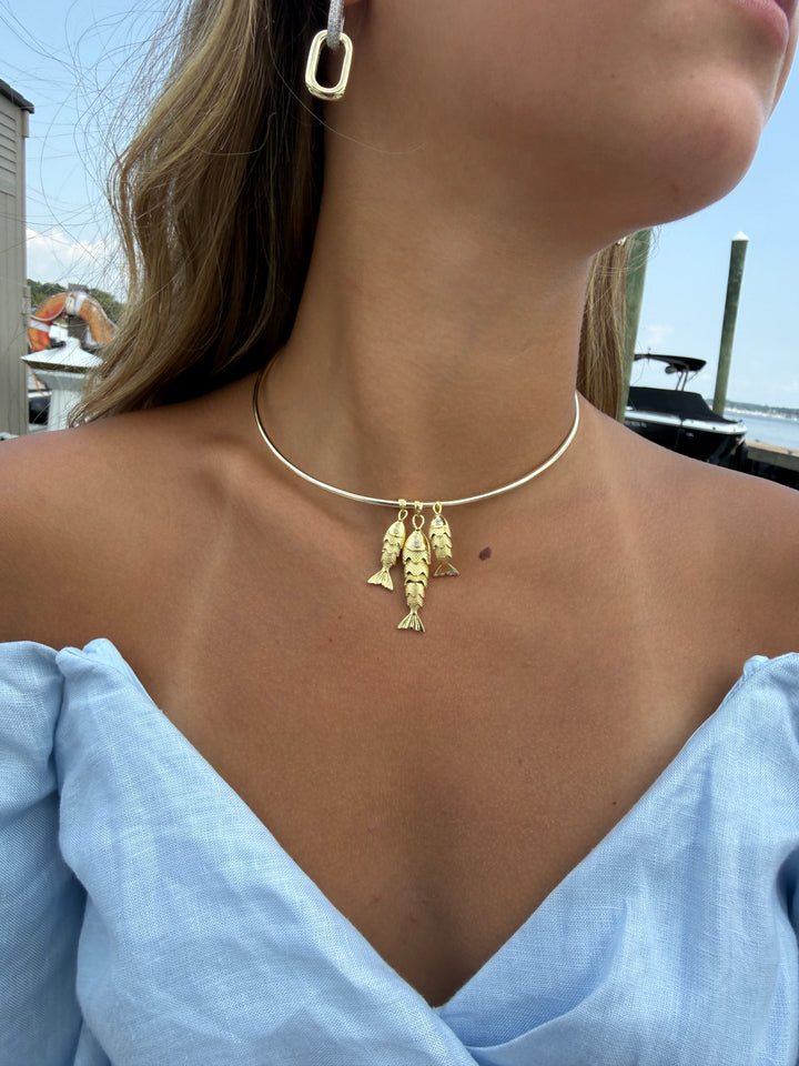 THREE FISH COLLAR NECKKACE