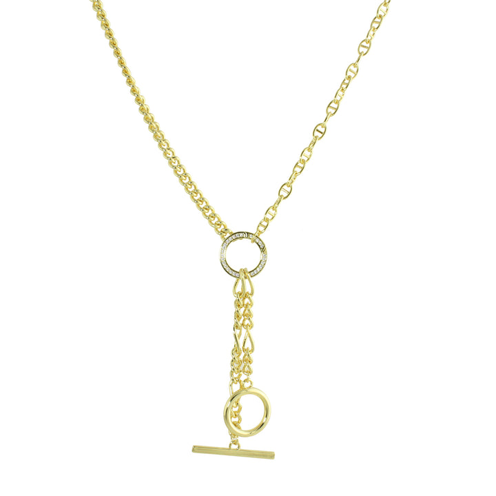 SPLIT CHAIN TOGGLE LARIAT NECKLACE