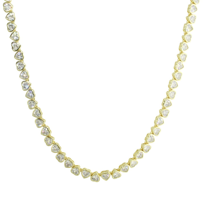PINK HEART TENNIS NECKLACE
