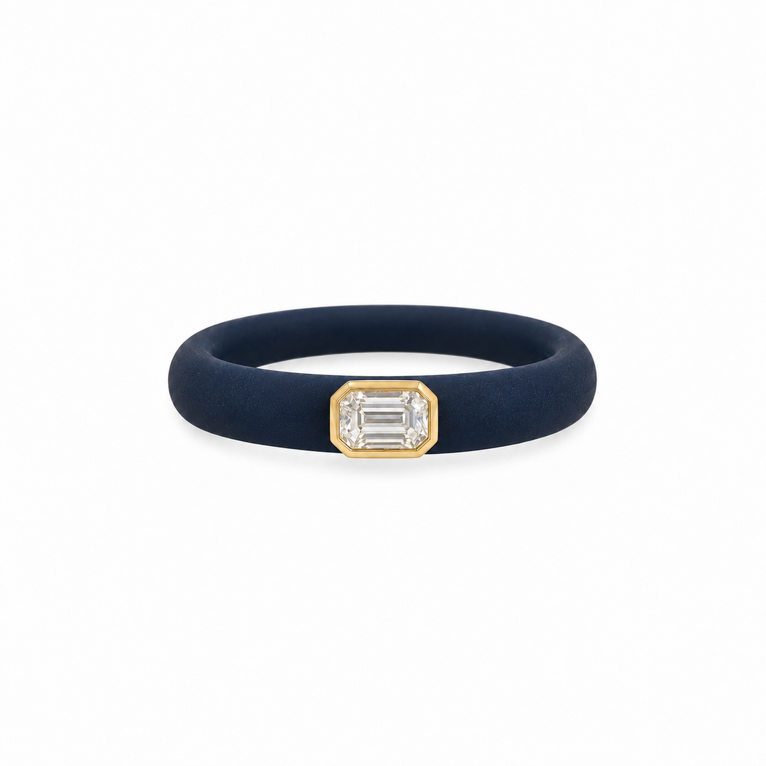 RUBBER BEZEL CZ RING