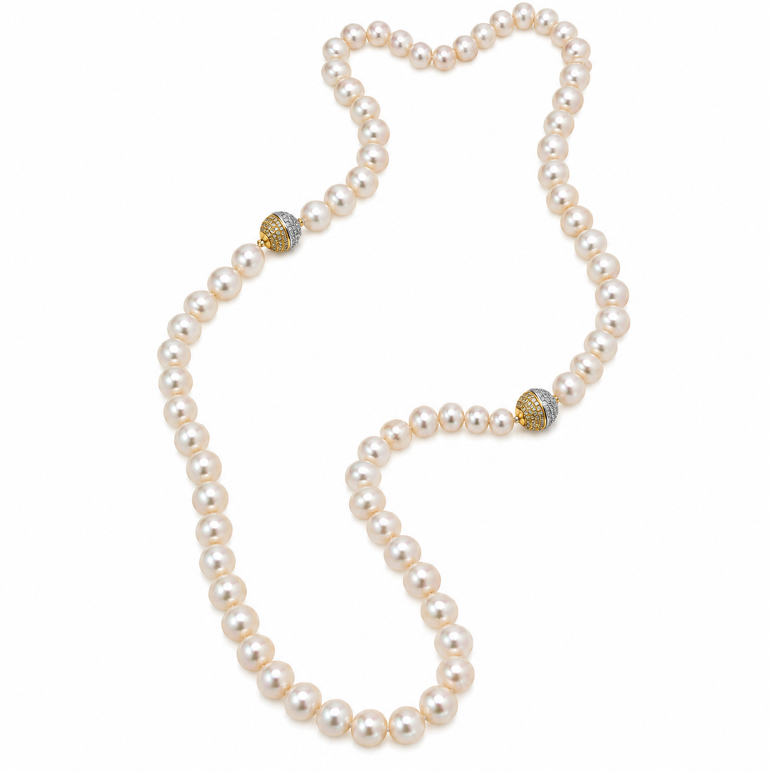 PAVÈ BALL PEARL NECKLACE