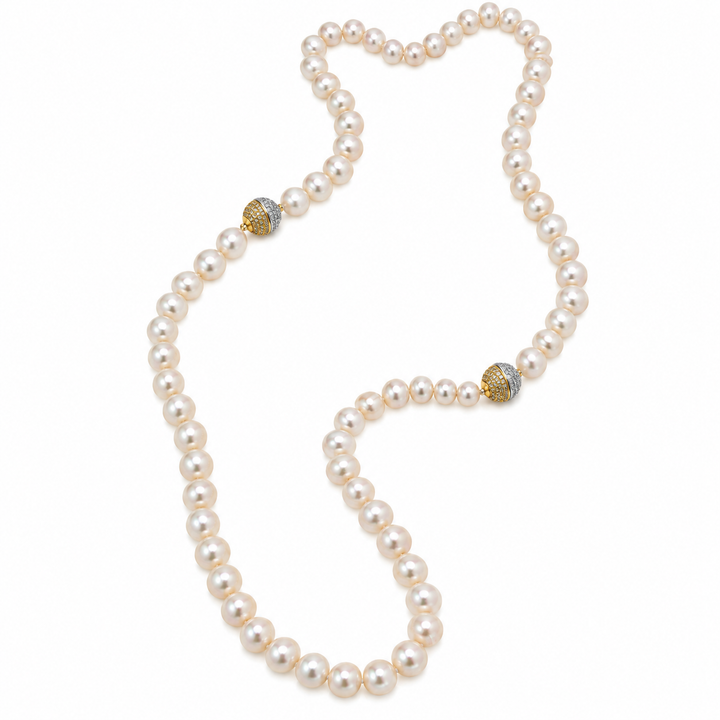 PAVÈ BALL PEARL NECKLACE