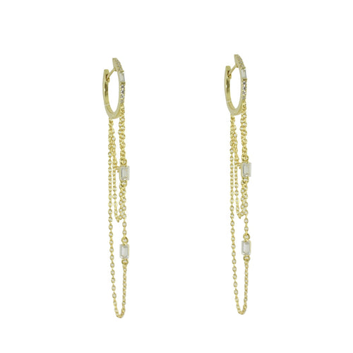 Gold hoop chain earrings 