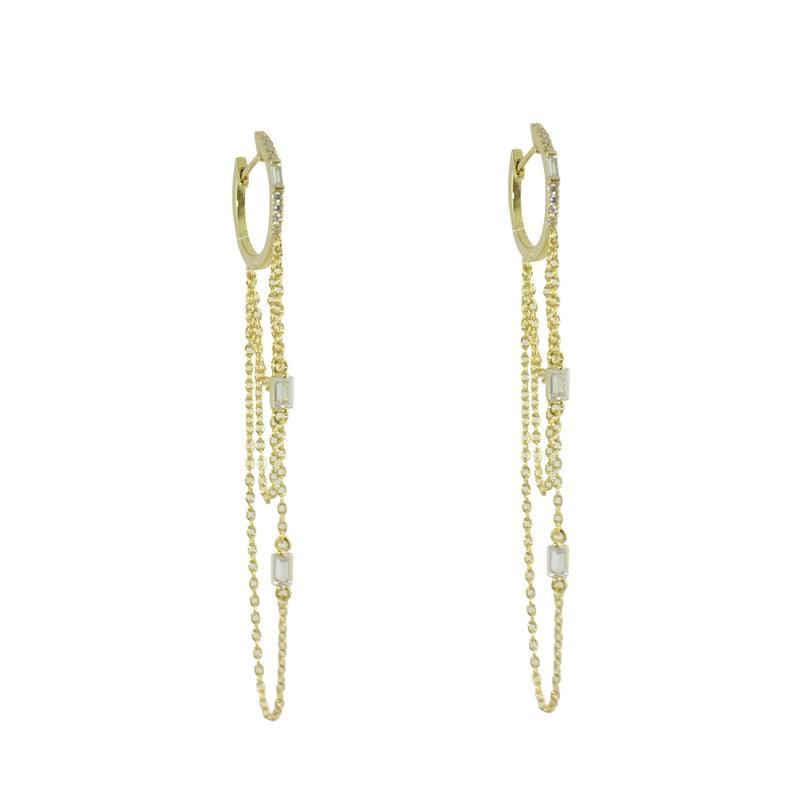 Gold hoop chain earrings 