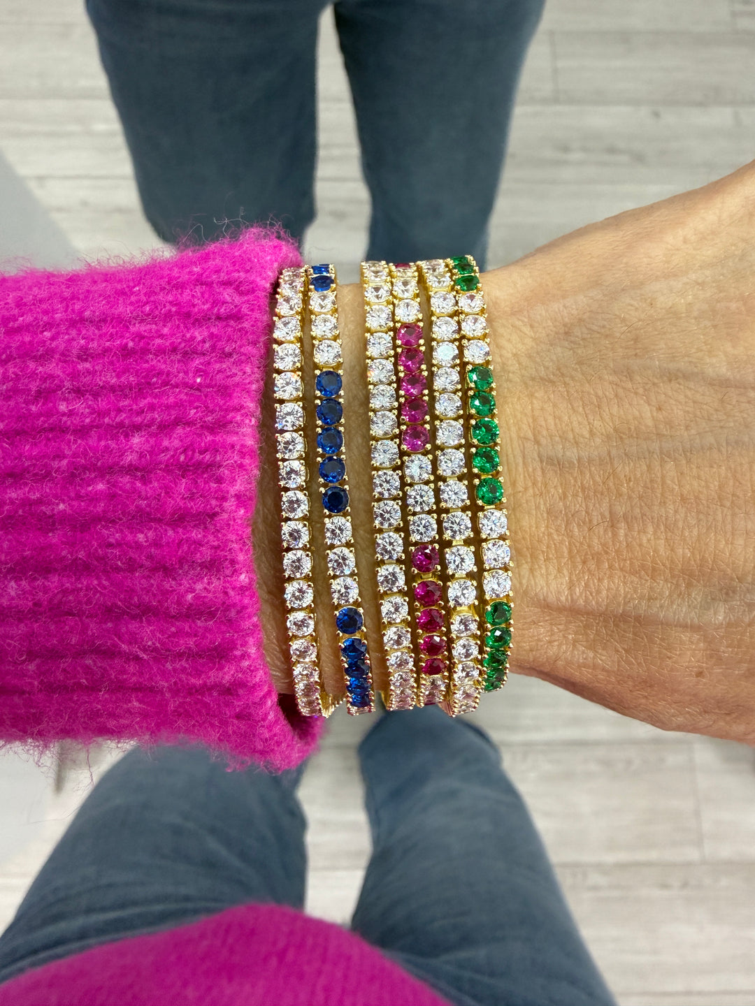 DIAMOND &amp; RUBY TENNIS BRACELET