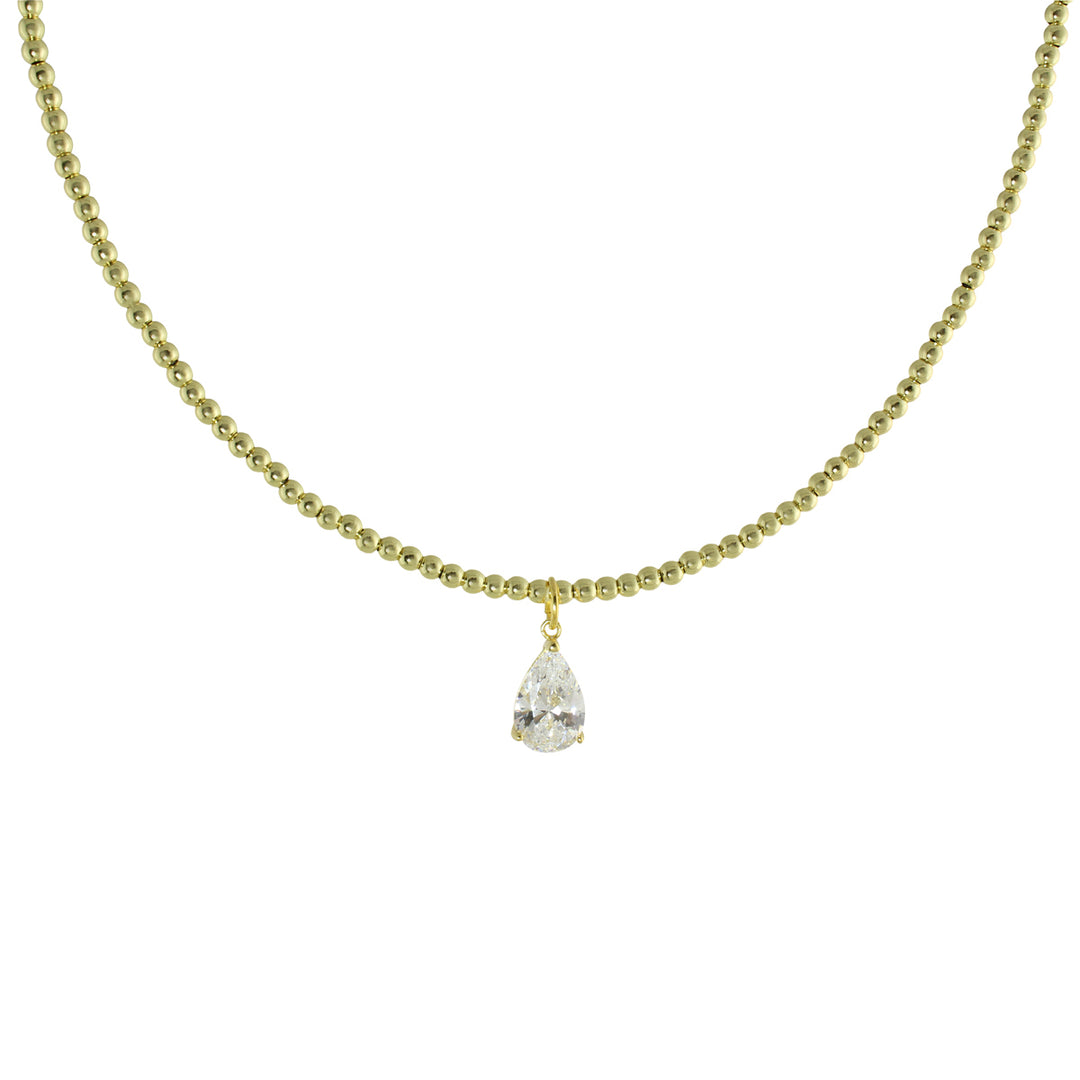 SOLITAIRE BALL CHAIN CHOKER