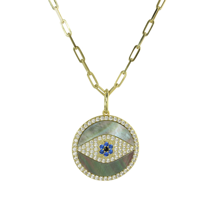 LARGE ROUND EVIL EYE NECKLACE
