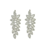 Diamonds baguette leaf earrings