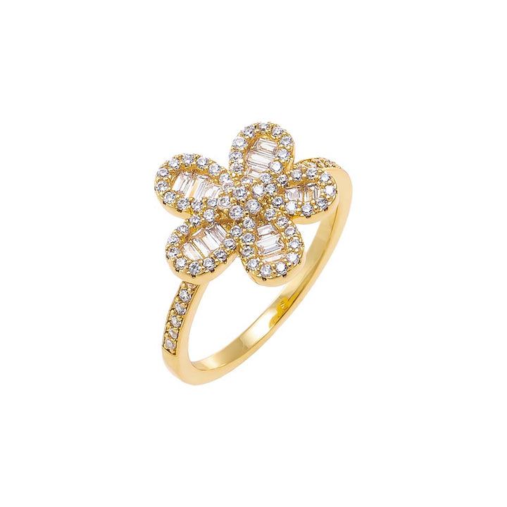 BAGUETTE FLOWER RING