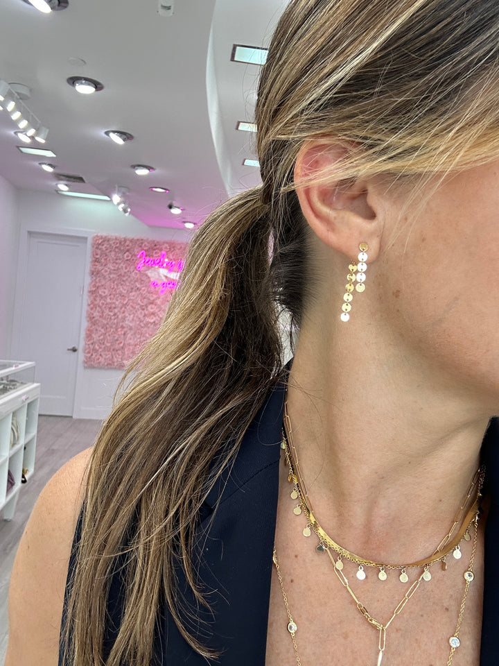 14K HANGING MINI DISCS NECKLACE