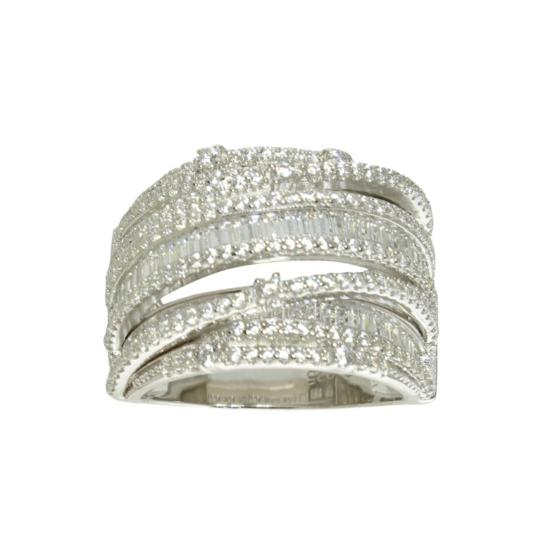 BAGUETTE OVERLAP COCKTAILS RING