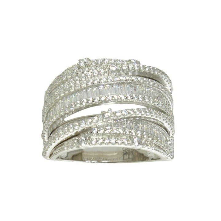 BAGUETTE OVERLAP COCKTAILS RING