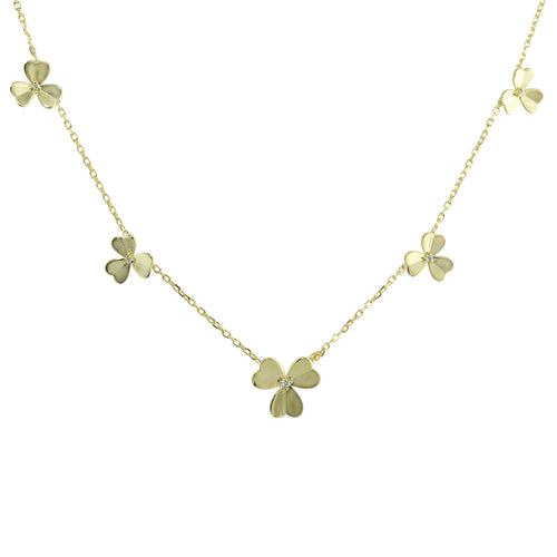Gold 5 flower necklace