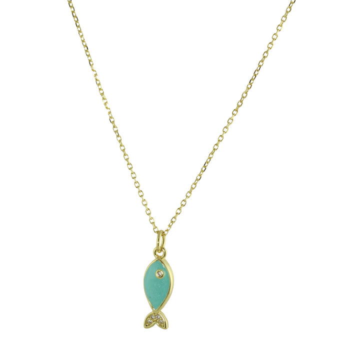 SINGLE ENAMEL FISH NECKLACE