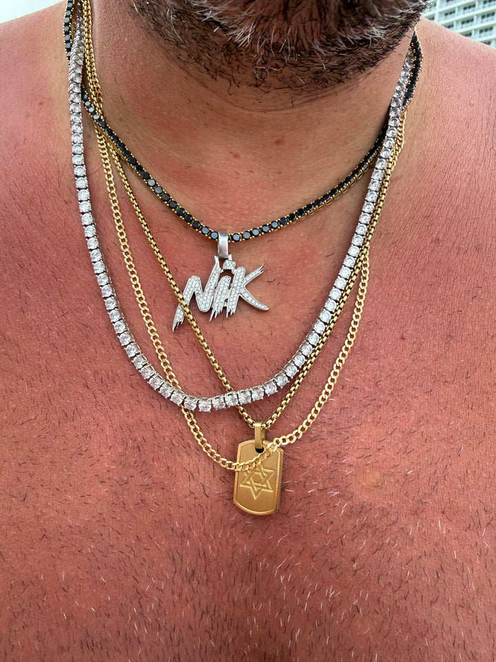 MENS STAR OF DAVID DOG TAG NECKLACE