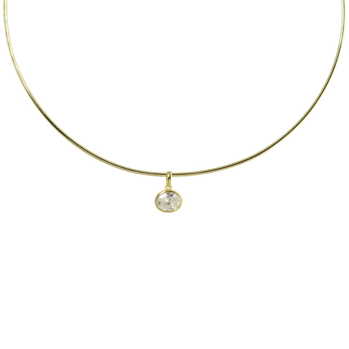 HARD WIRE OVAL CHARM CHOKER