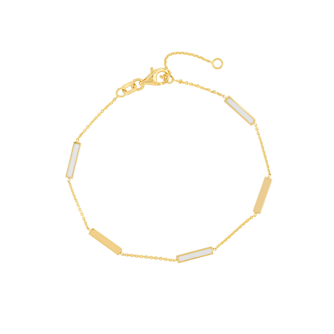 White enamel bar bracelet