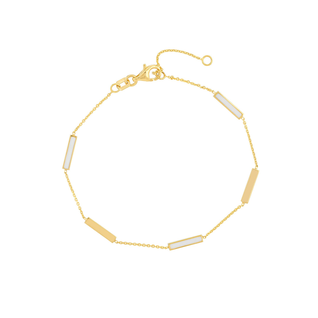 White enamel bar bracelet
