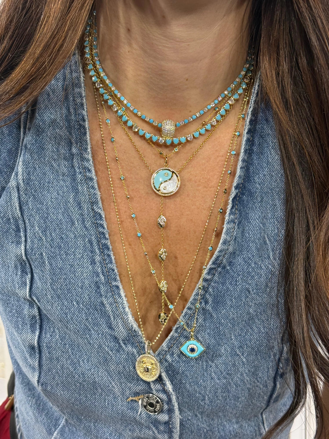 LONG COLOR DIAMONDS BY THE YARD NECKLACE