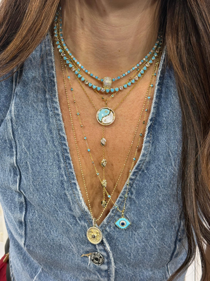 LONG COLOR DIAMONDS BY THE YARD NECKLACE