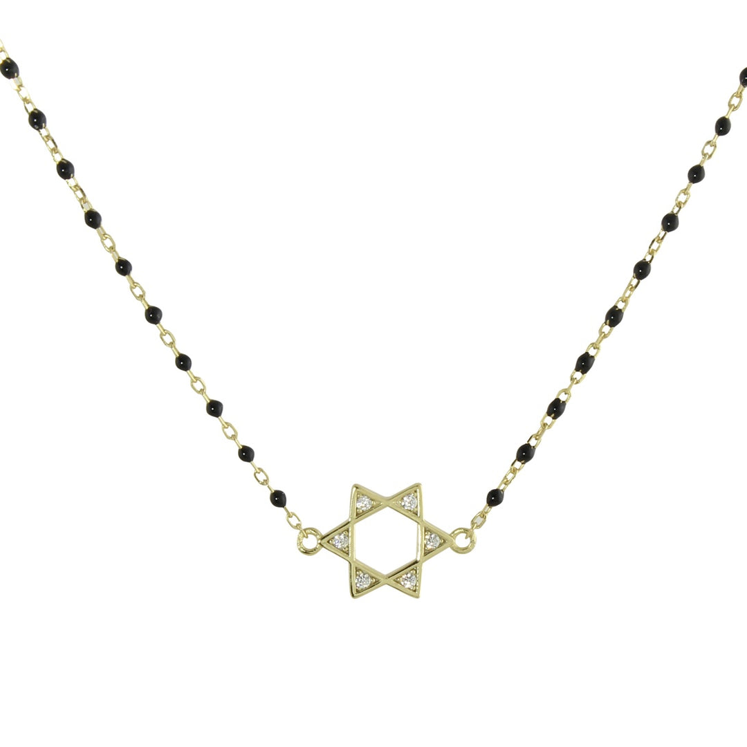 STAR OF DAVID COLOR BEAD NECKLACE
