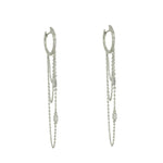 Silver long chain earrings 