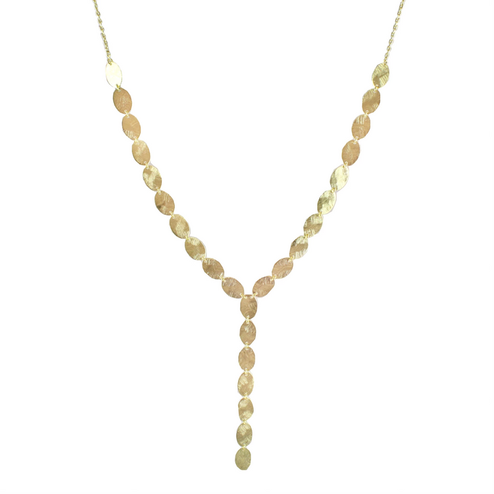 FLAT OVAL DISC Y NECKLACE