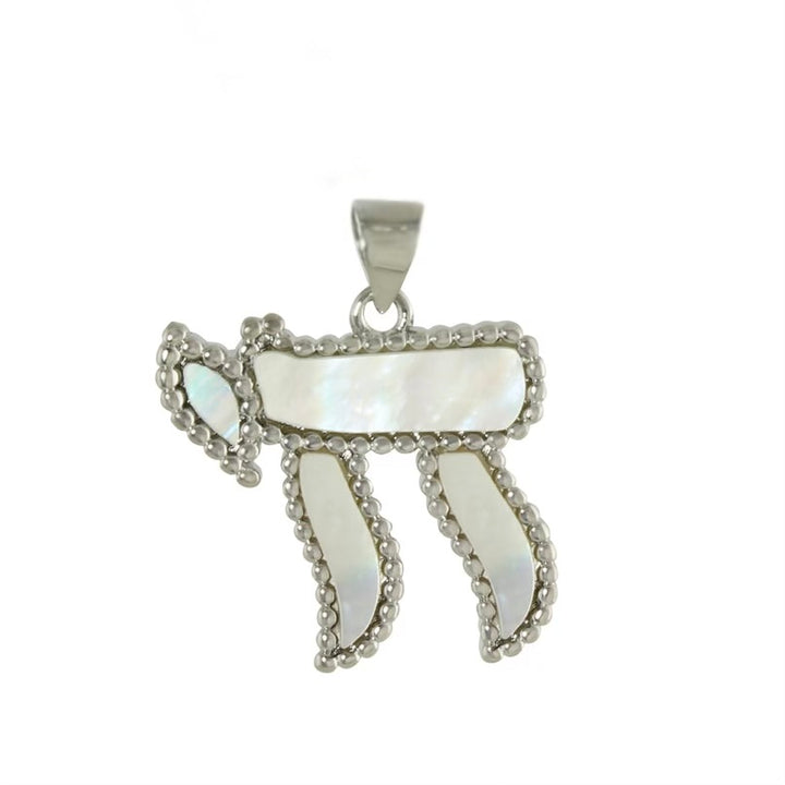 BEADED BORDER CHAI PENDANT