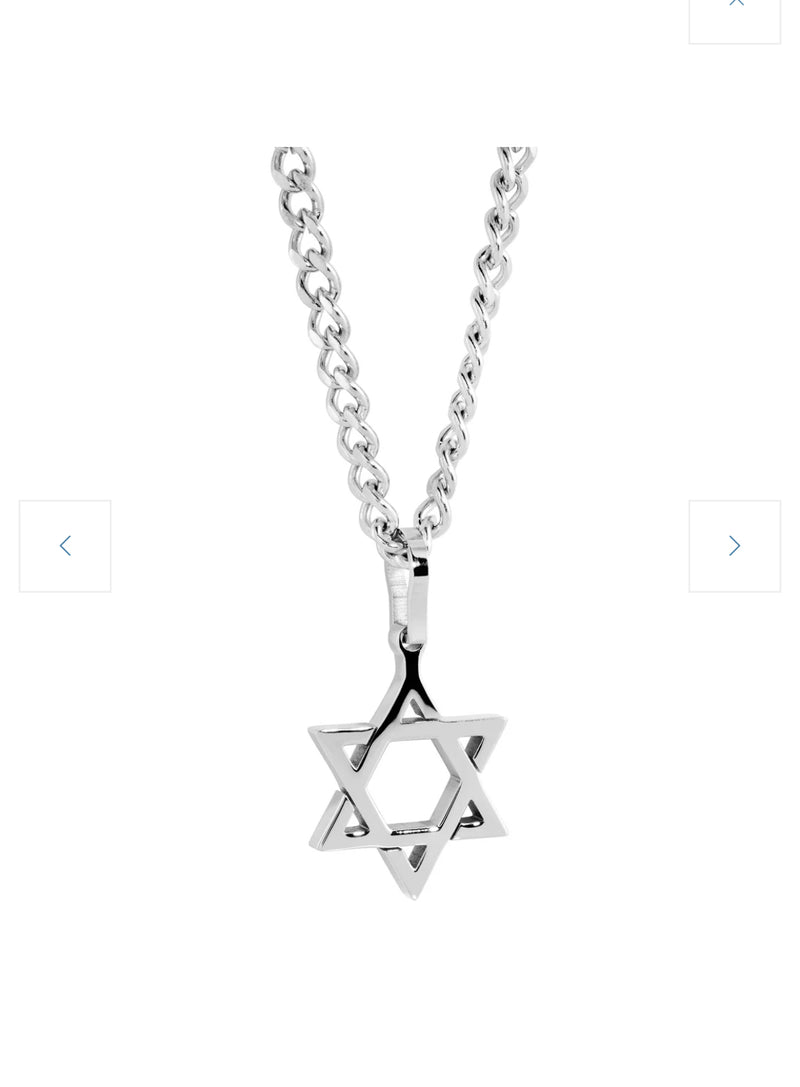 Men’s silver star of David necklace