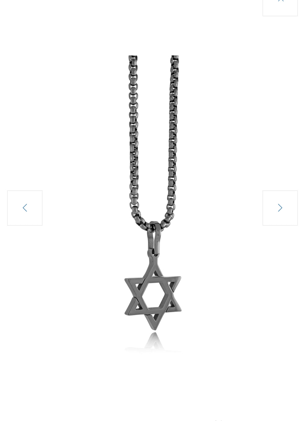 Men’s gunmetal star of David necklace 