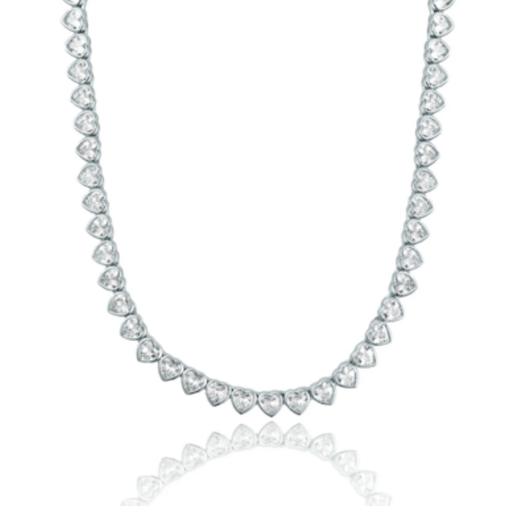 heart tennis necklace 