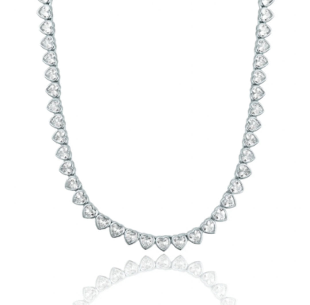 heart tennis necklace 