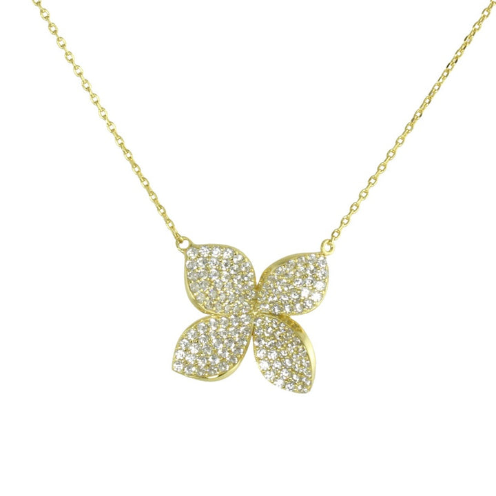 BIG PAVÈ FLOWER NECKLACE