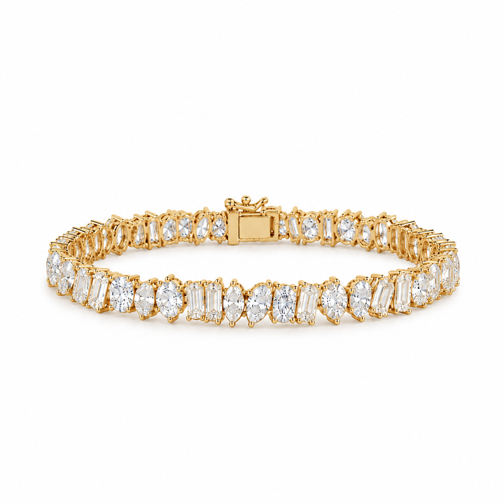 MULTI MIXED SHAPE TENNIS BRACELET