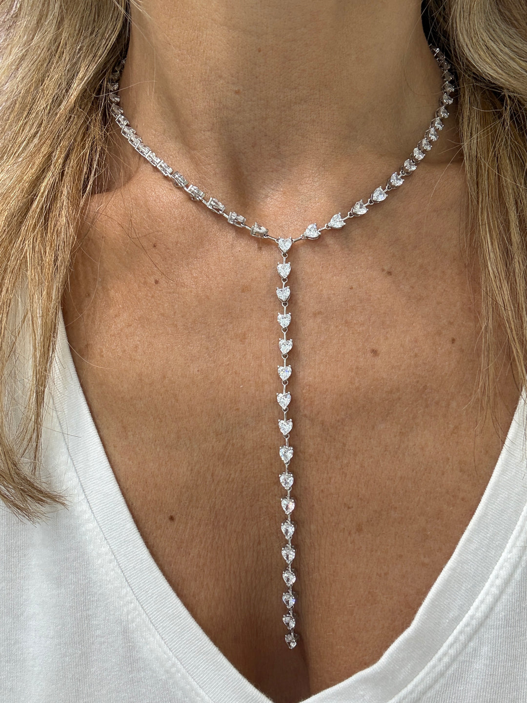 DIAMOND HEART LARIAT NECKLACE