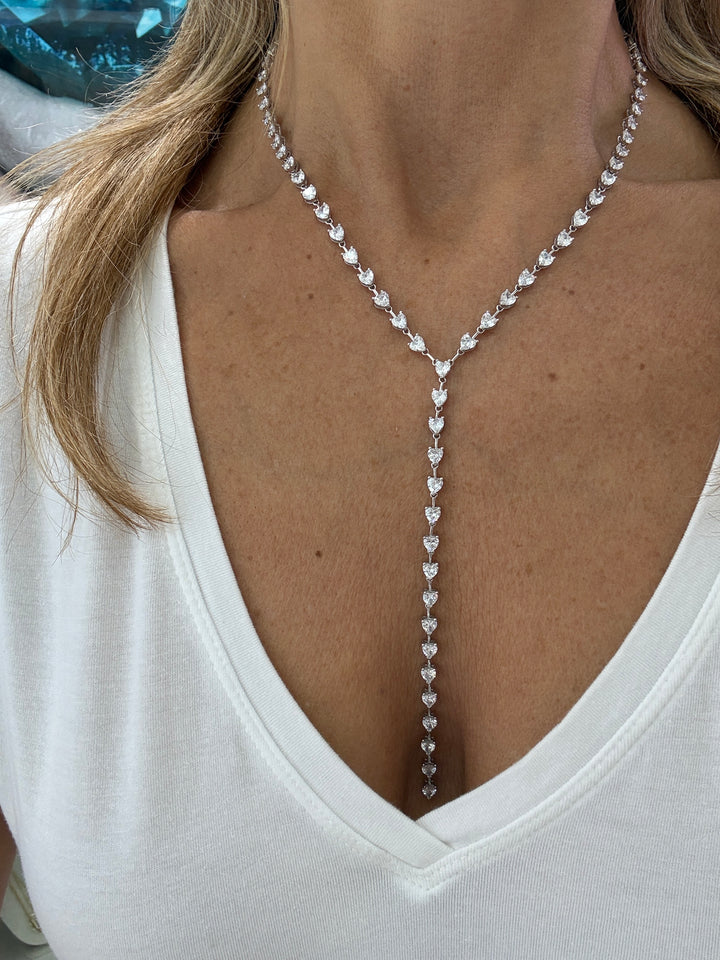 DIAMOND HEART LARIAT NECKLACE