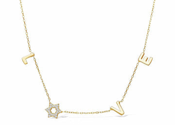 CZ STAR OF DAVID LOVE NECKLACE