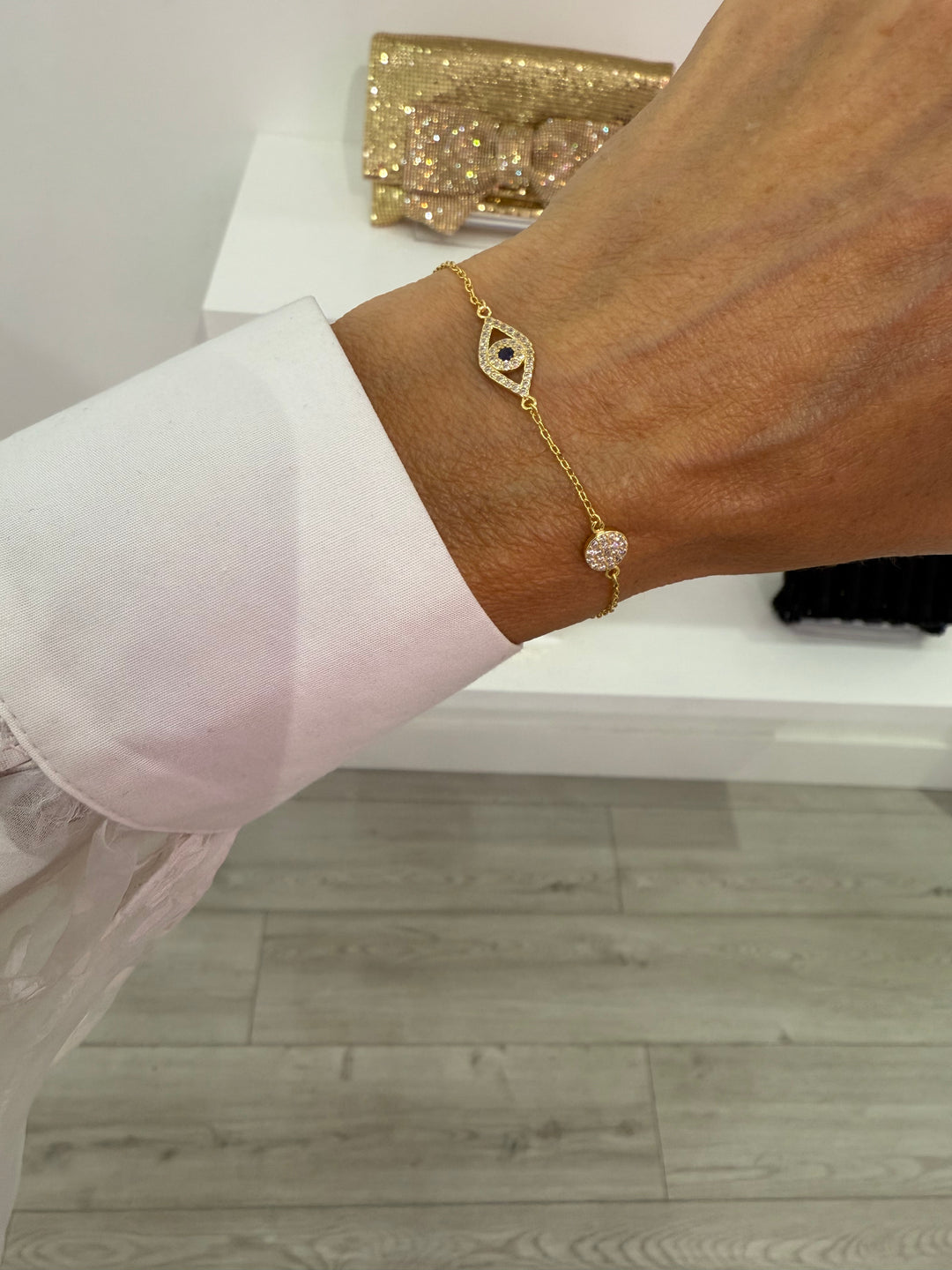 EVIL EYE &amp; DISC BRACELET