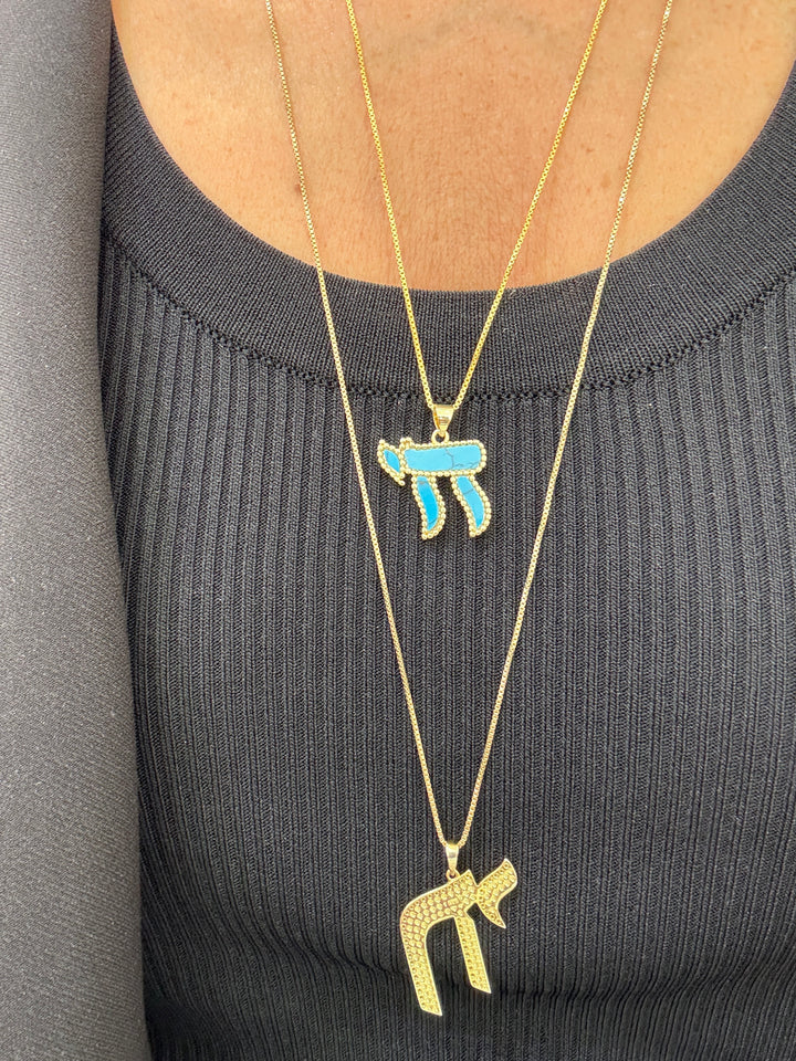 BEAD BORDER CHAI NECKLACE