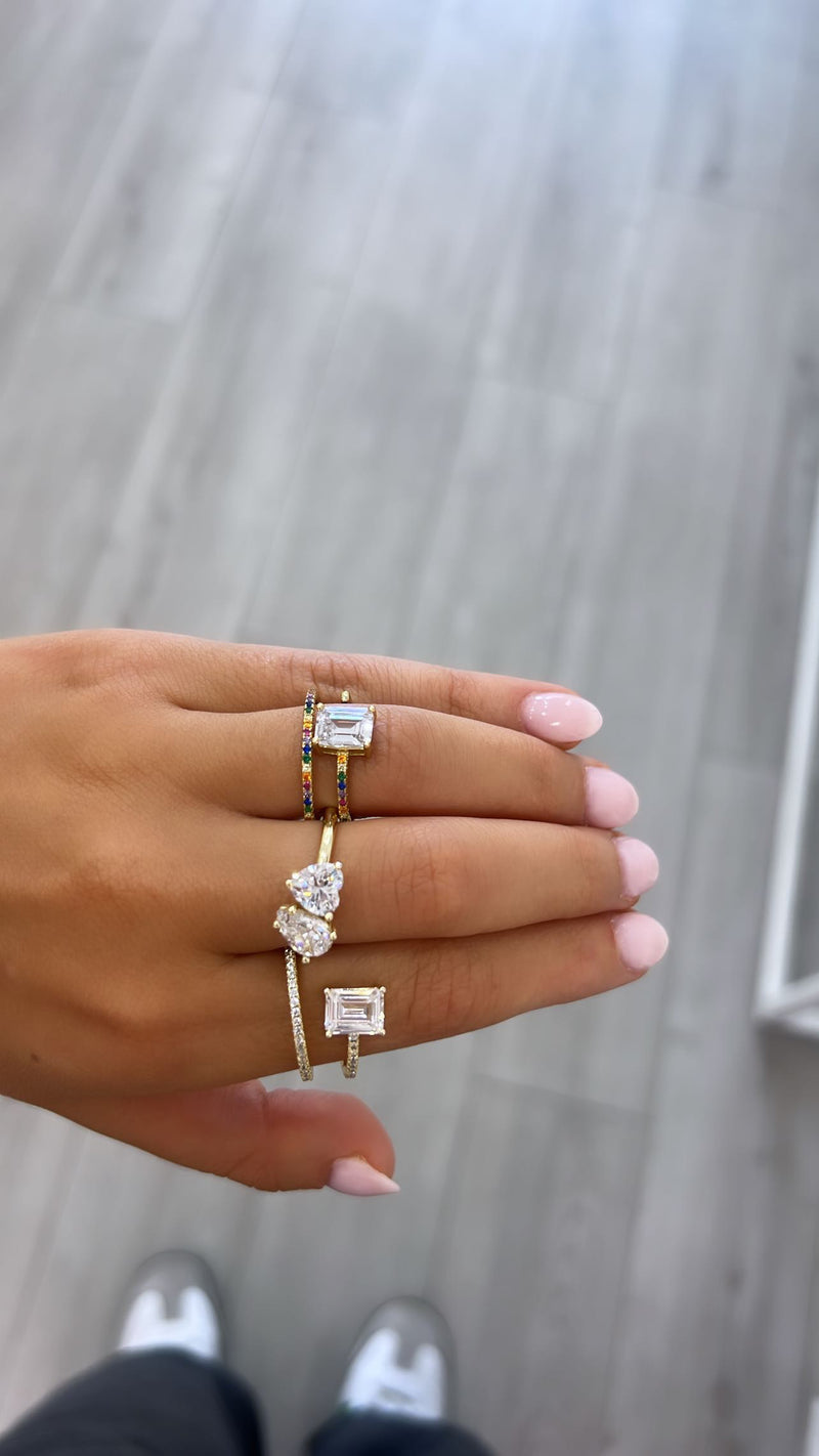 EMERALD CUT WRAP RING