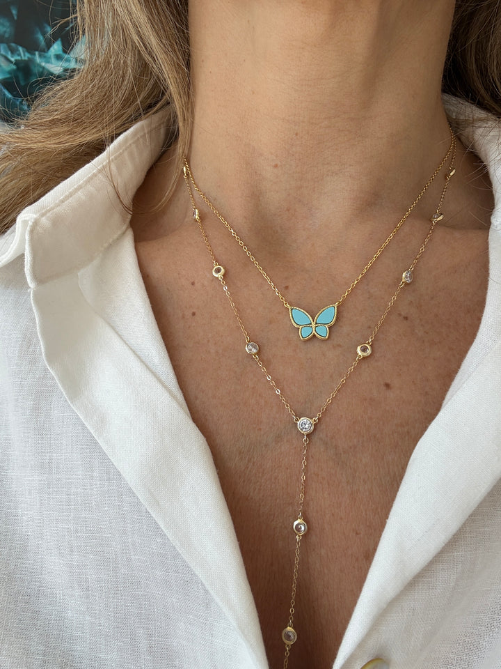 ENAMEL BUTTERFLY NECKLACE