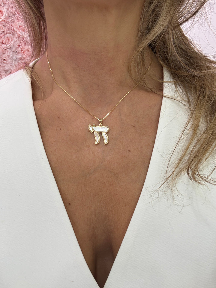BEAD BORDER CHAI NECKLACE
