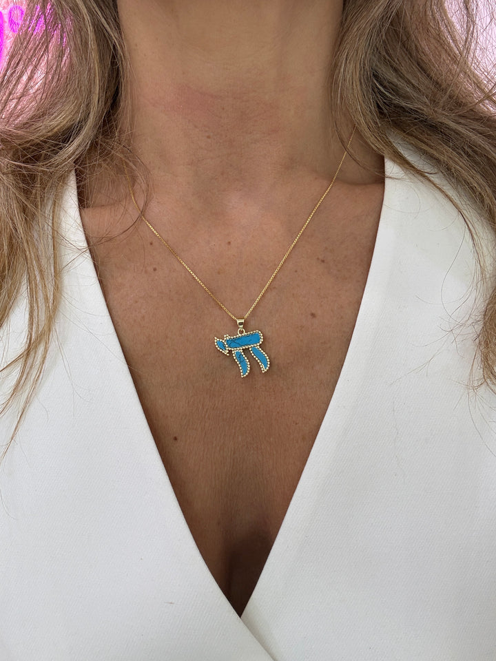 BEAD BORDER CHAI NECKLACE