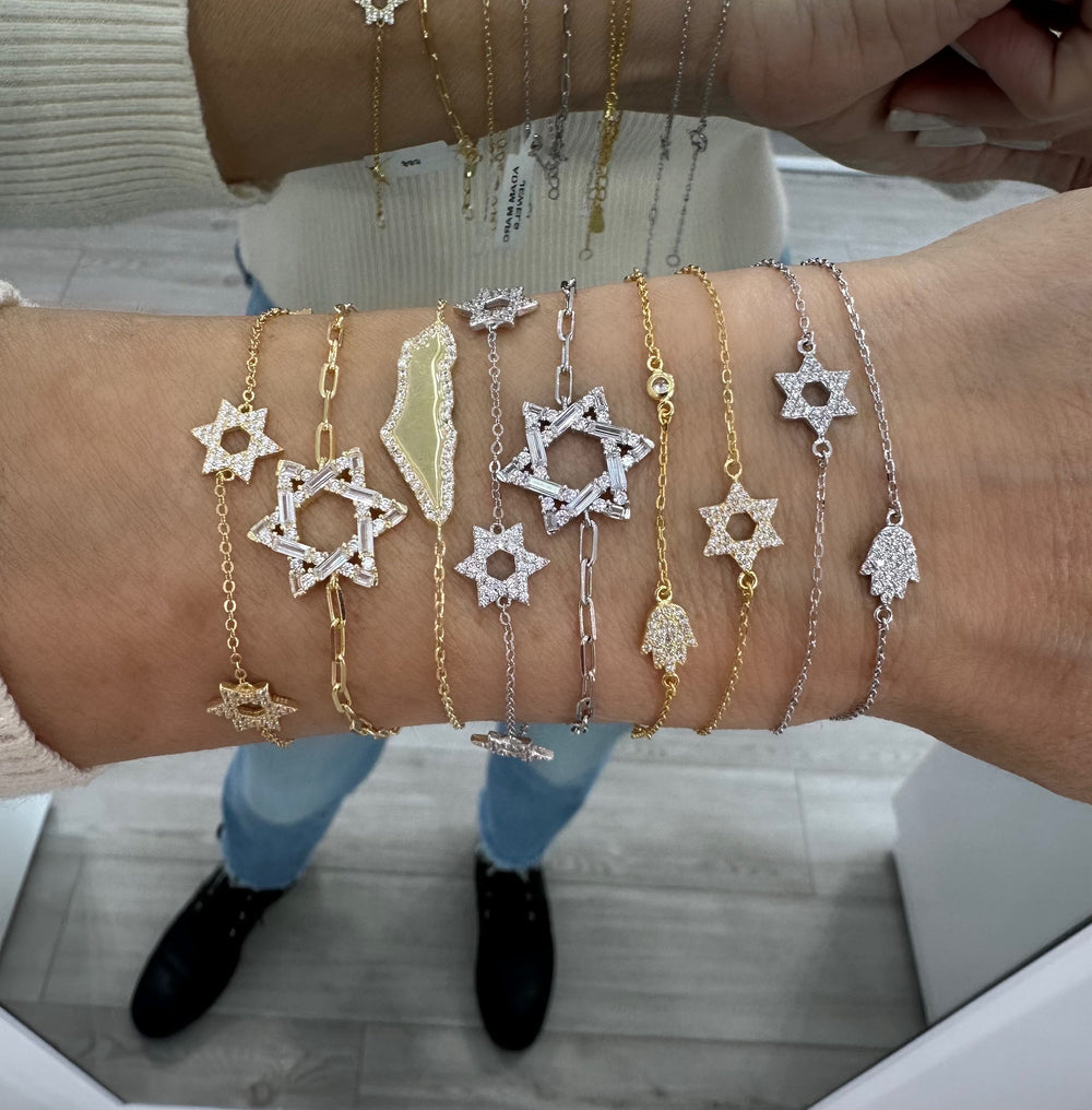 3 star of david bracelet
