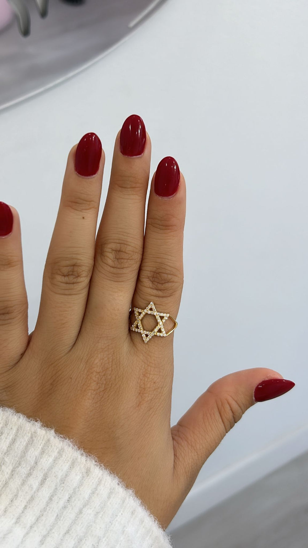 14k diamond star or David ring