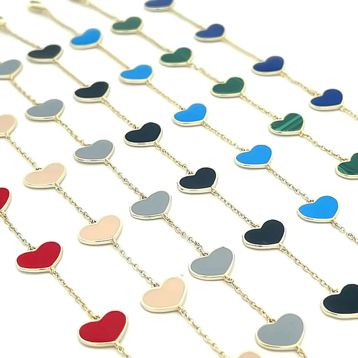 MULTI ENAMEL HEART NECKLACE
